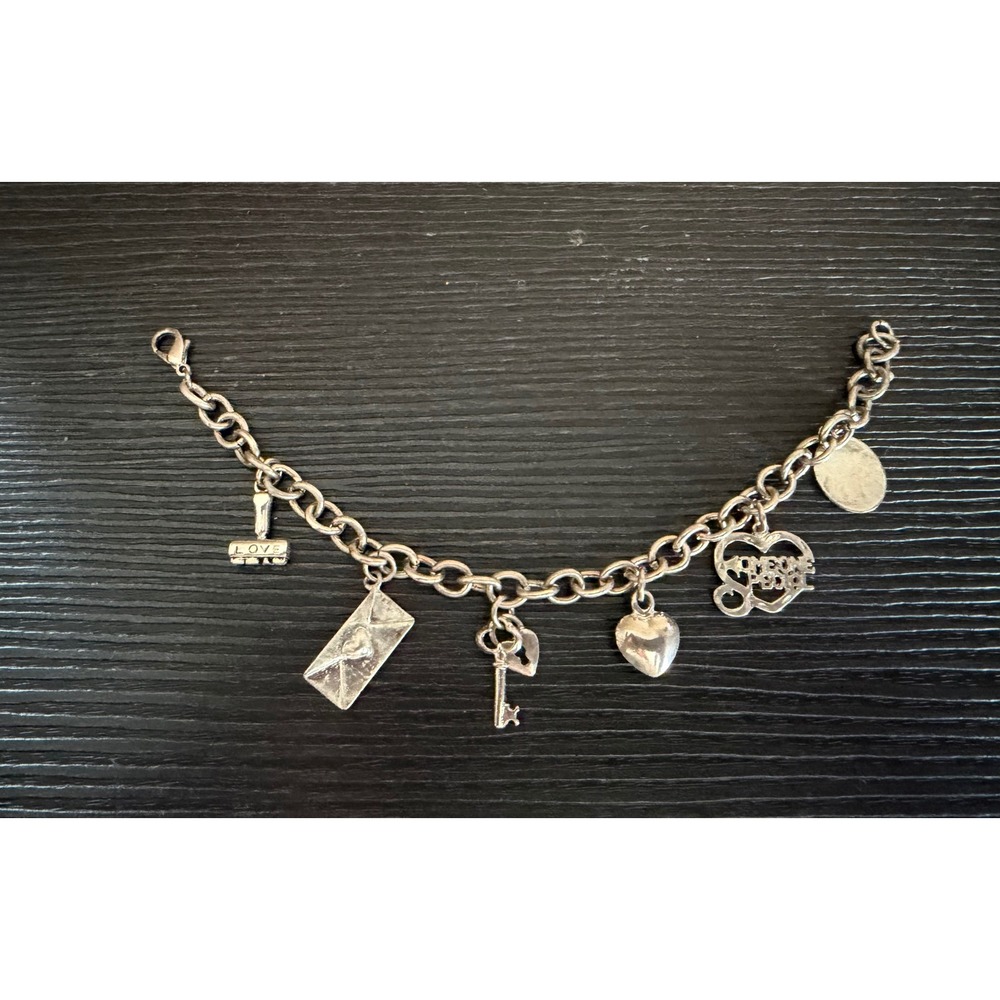 Silver Tone Love Definition Charm Bracelet Someone Special Heart 7 Inch